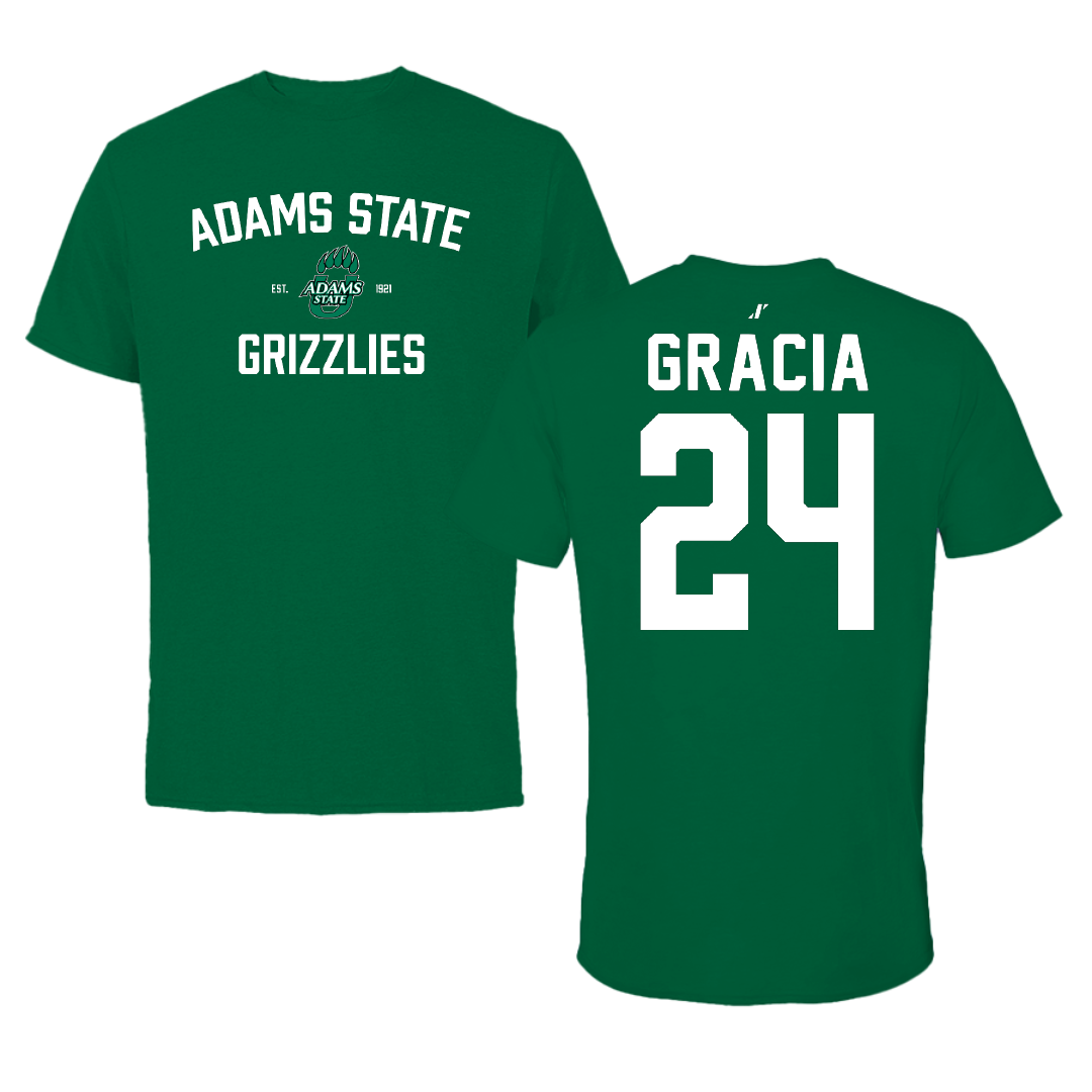 Adams State University Baseball Green General Tee - #24 Chris Gracia