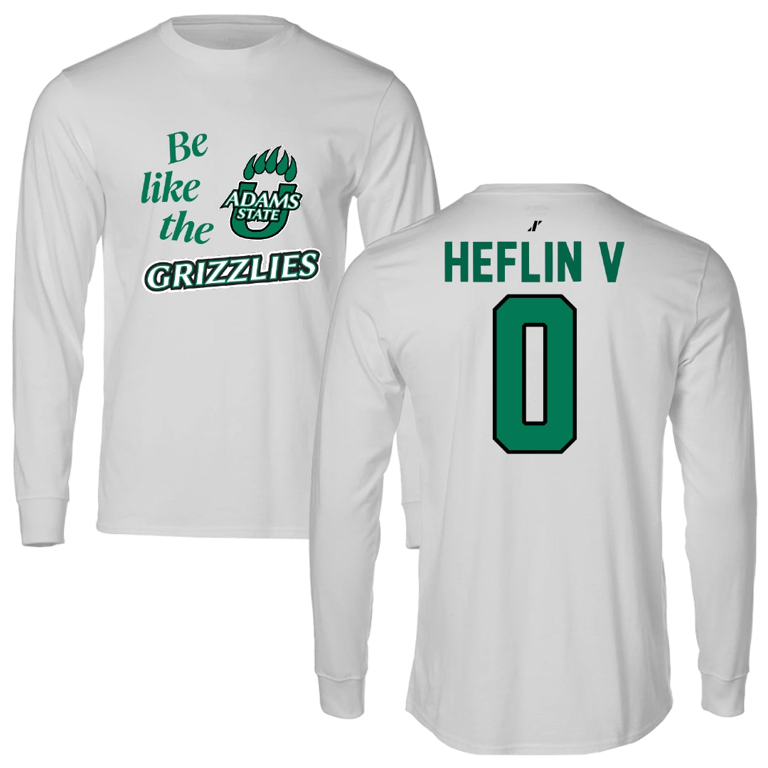 Adams State University Basketball Light Gray Be Like Us Long Sleeve - #0 Robert Heflin V