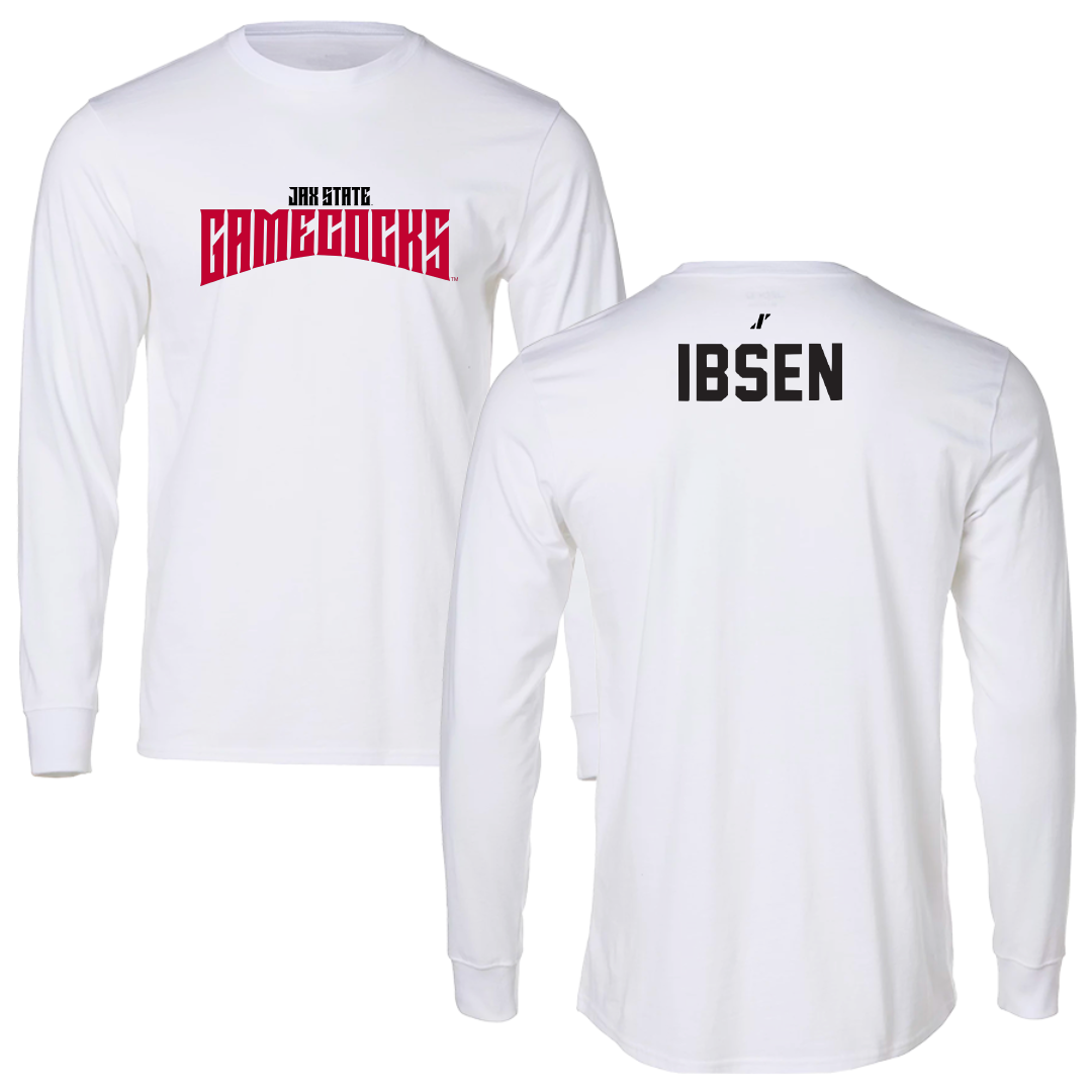 Jacksonville State University TF and XC White Classics Performance Long Sleeve - Lennon Ibsen