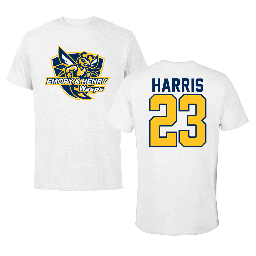 Emory & Henry College Basketball White Performance Tee - #23 Rhyan Harris