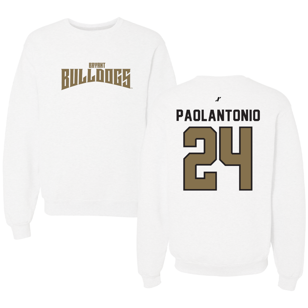 Bryant University Softball White Classic Crewneck - #24 Caroline Paolantonio