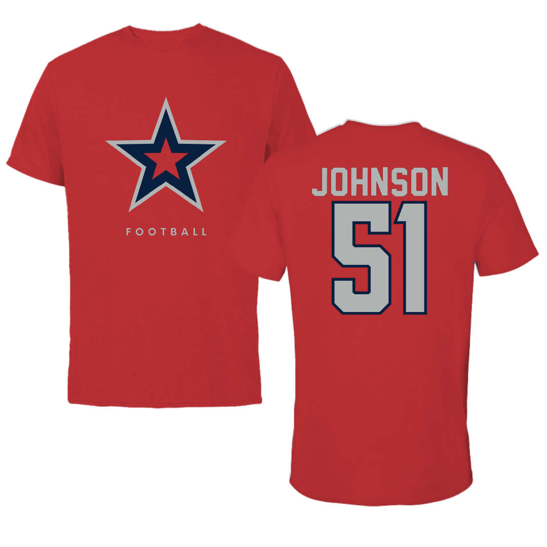 Robert Morris University Football Red Performance Tee - #51 David Johnson