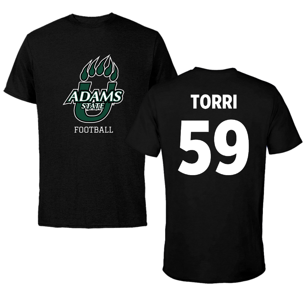 Adams State University Football Black State Performance Tee - #59 Owen Torri