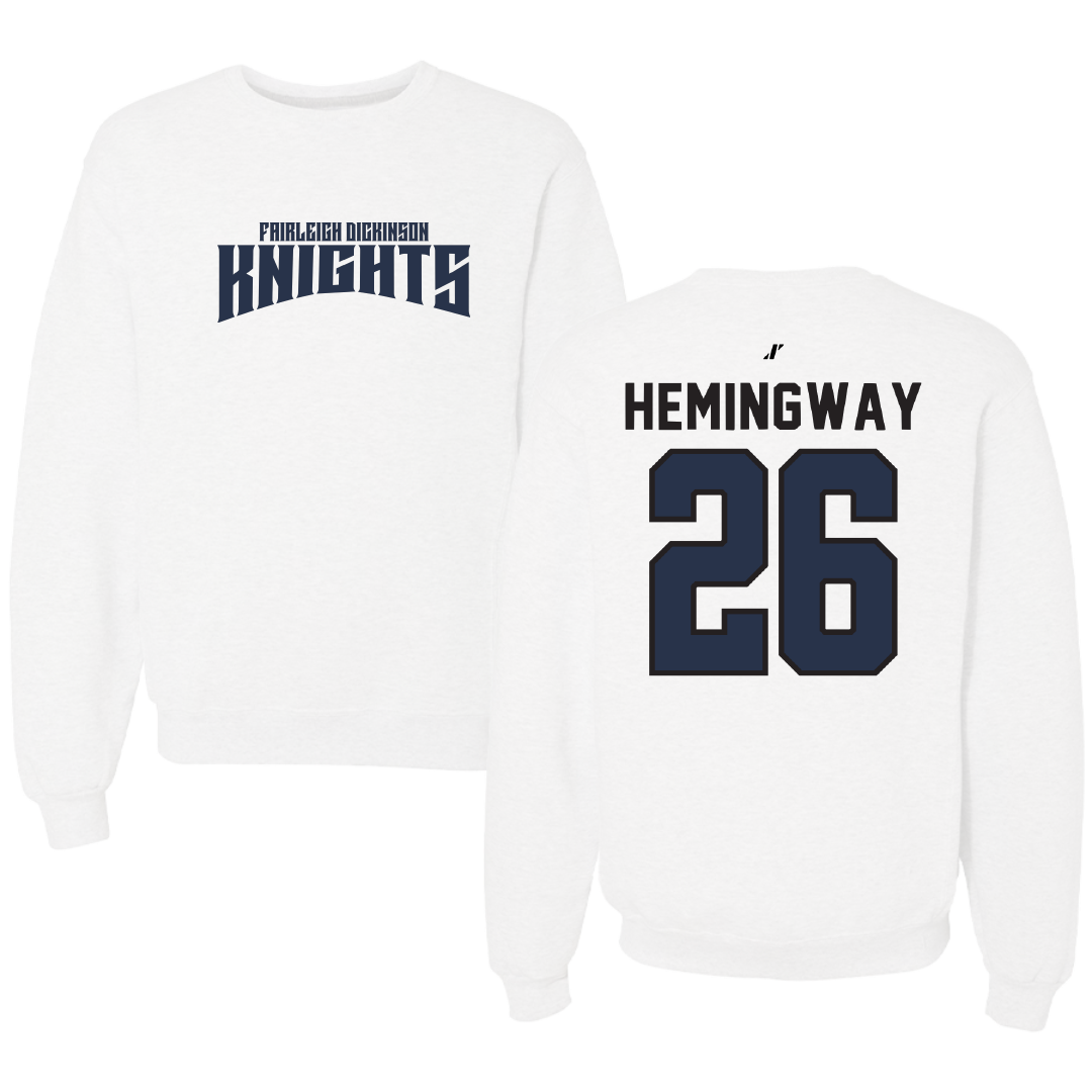 Fairleigh Dickinson University-Metropolitan Campus Softball White Classic Crewneck - #26 Jordyn Hemingway