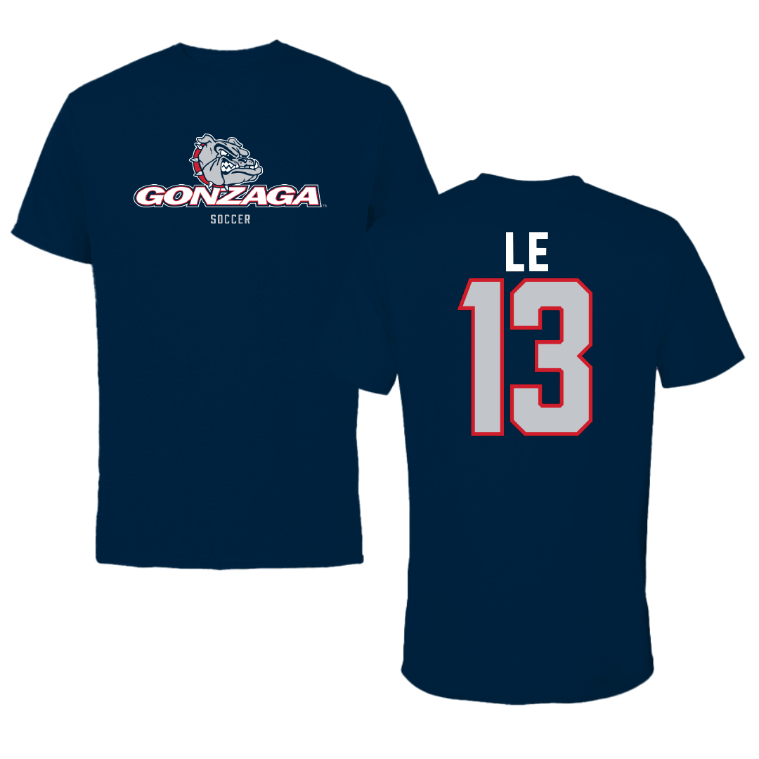 Gonzaga University Soccer Navy Block Performance Tee - #13 Chelsea Le