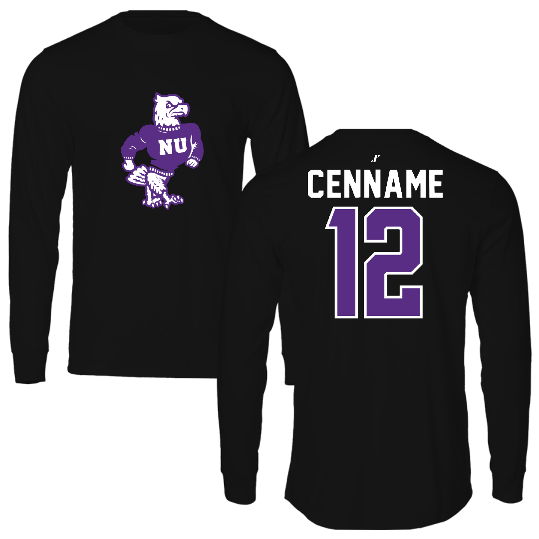 Niagara University Softball Black Performance Long Sleeve - #12 Hailey Cenname
