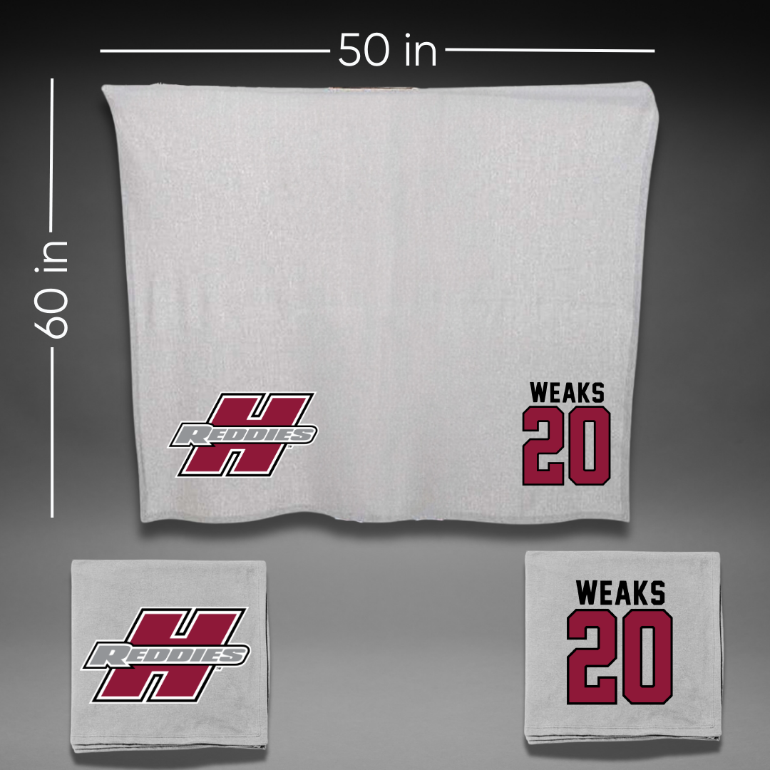 Henderson State University Baseball Gray Blanket - #20 Reese Weaks