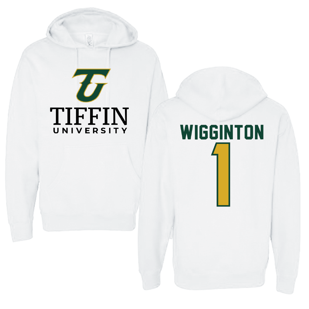 Tiffin University Lacrosse White Hoodie - #1 Kenna Wigginton