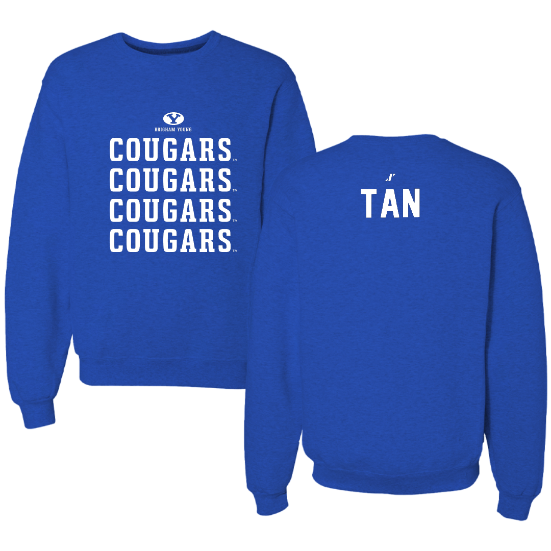 Brigham Young University Tennis Blue General Crewneck - Sue Yan Tan