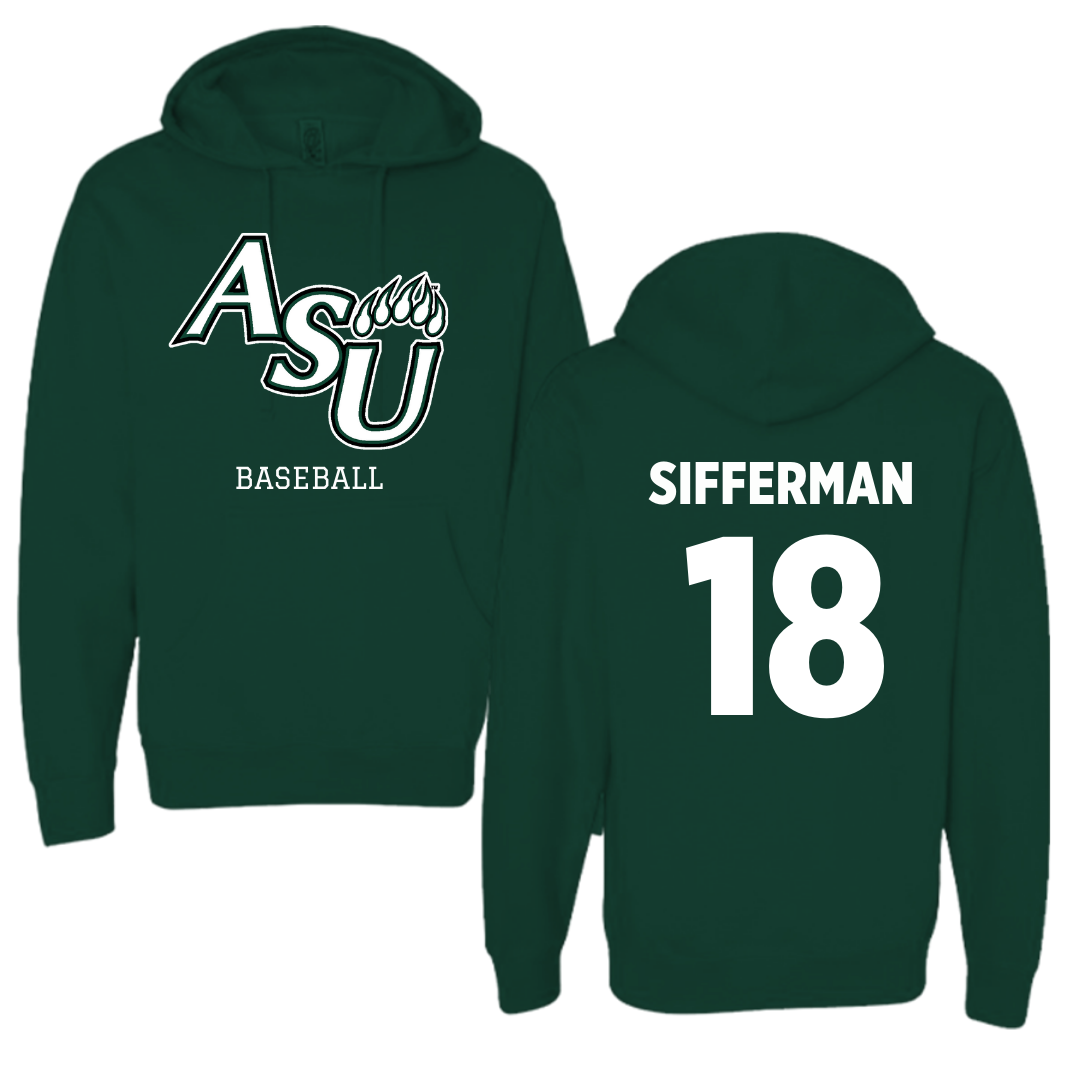 Adams State University Baseball Forest Green Block Hoodie - #18 Ray Sifferman