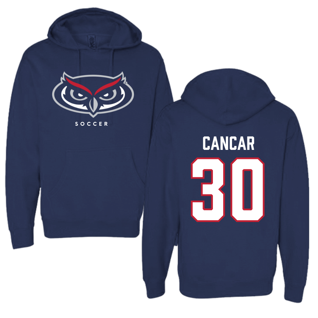 Florida Atlantic University Soccer Navy Mascot Hoodie - #30 Jozo Cancar