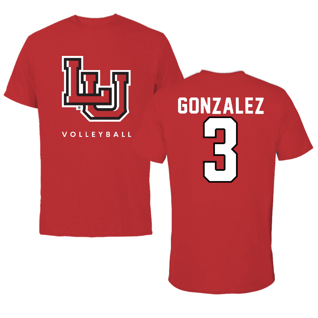 Lamar University Volleyball Red Performance Tee - #3 Alexa Gonzalez