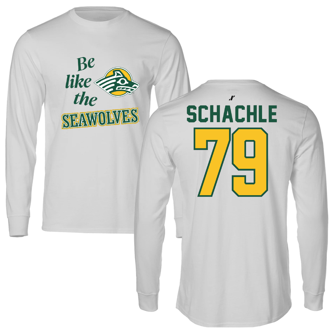 University of Alaska Anchorage Ice Hockey Light Gray Be Like Us Long Sleeve - #79 Porter Schachle