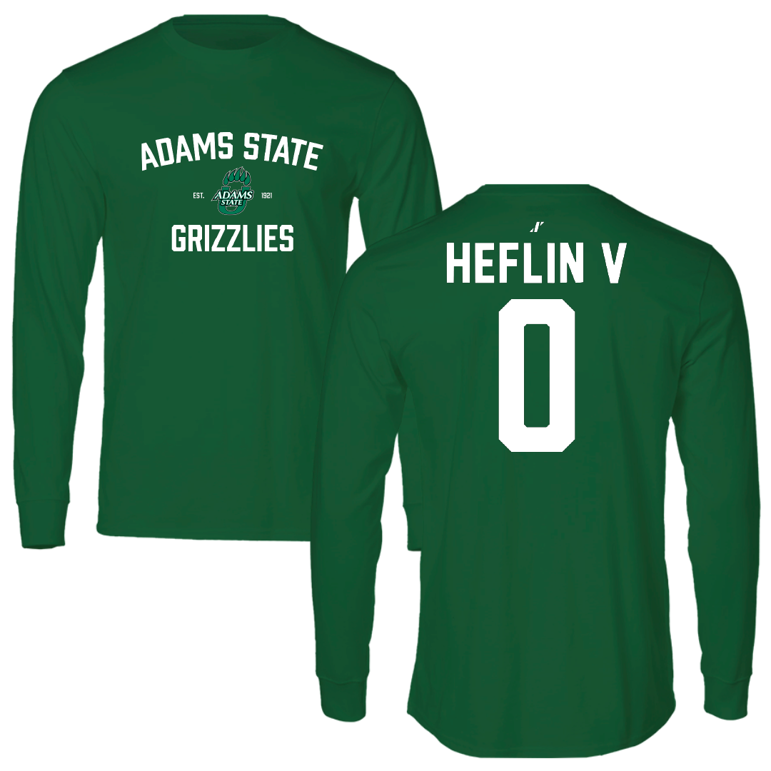 Adams State University Basketball Green General Long Sleeve - #0 Robert Heflin V