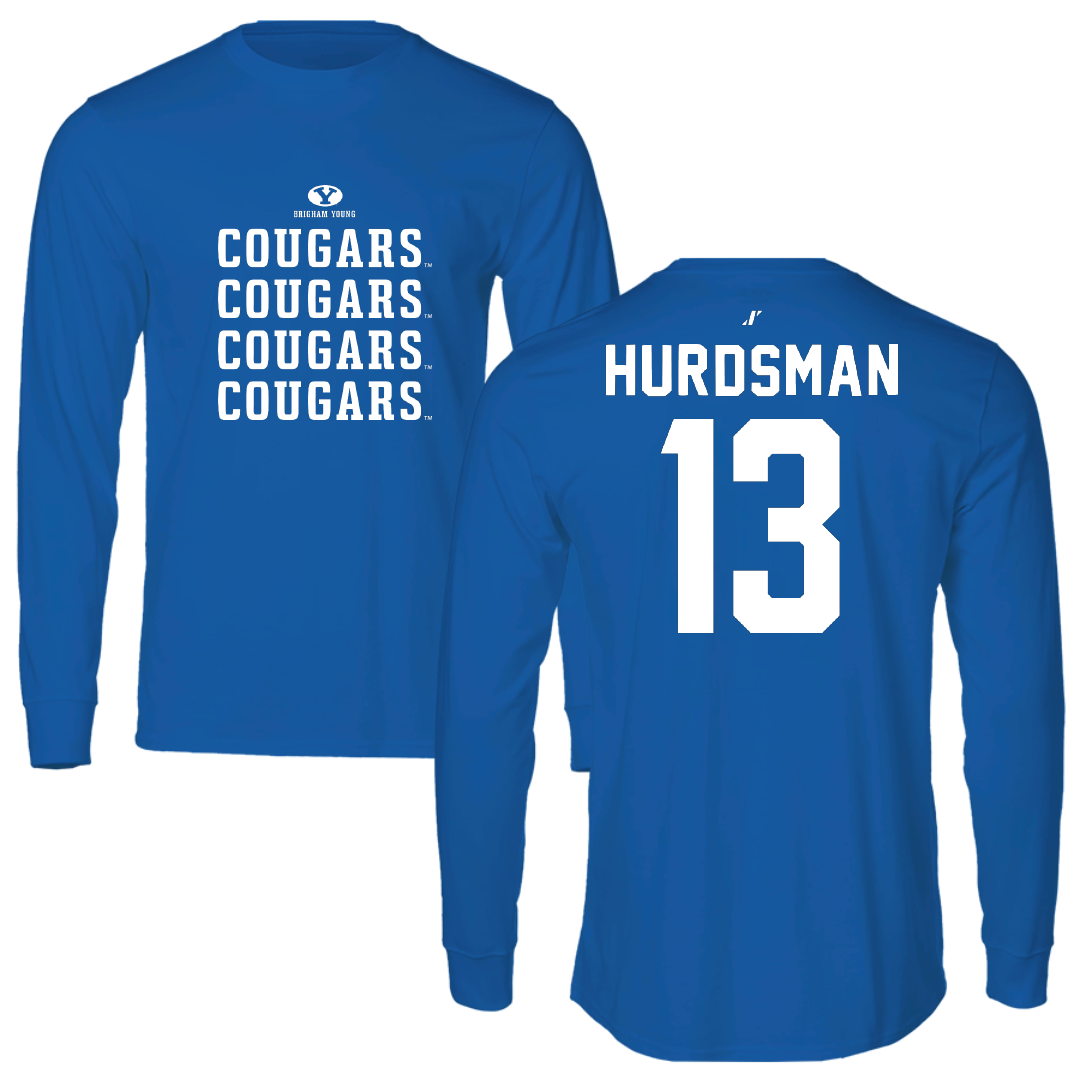 Brigham Young University Baseball Blue General Long Sleeve - #13 Bryker Hurdsman