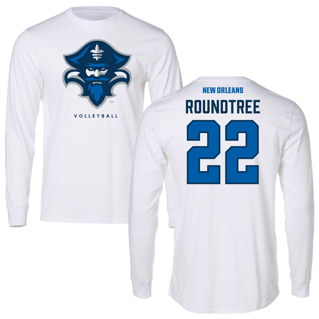 University of New Orleans Volleyball White Long Sleeve - #22 Courtney Roundtree