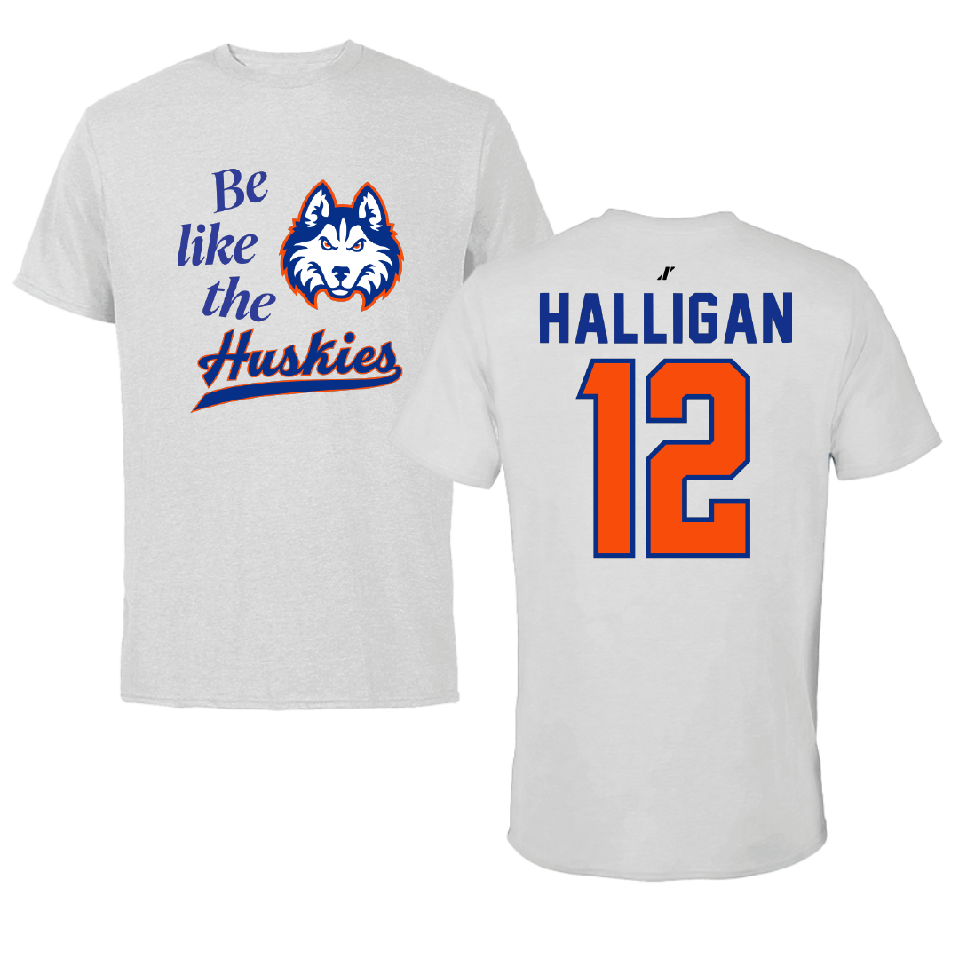 Houston Christian University Baseball Light Gray Be Like Us Performance Tee - #12 Katcher Halligan