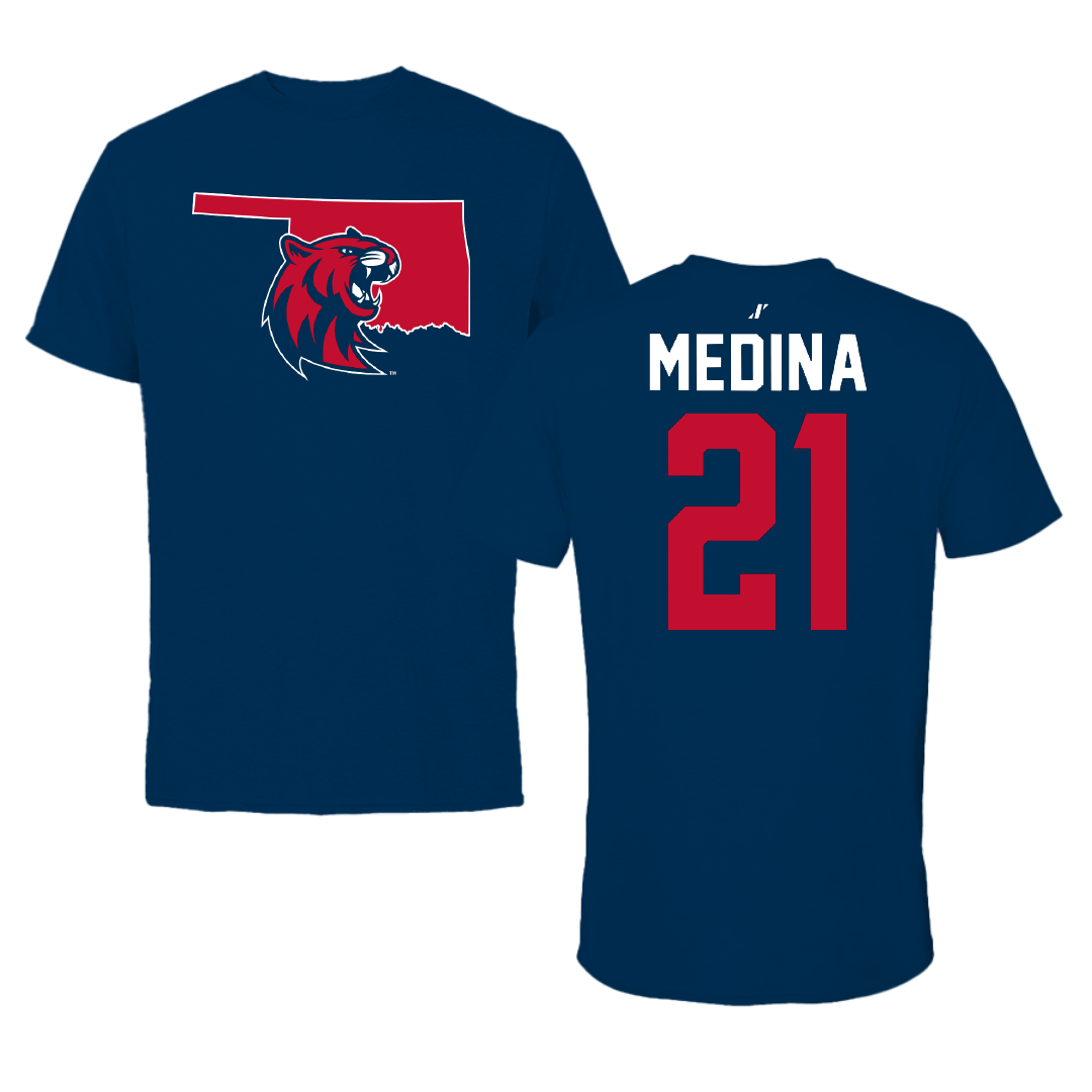 Rogers State University Soccer Navy State Performance Tee - #21 Ashton Medina