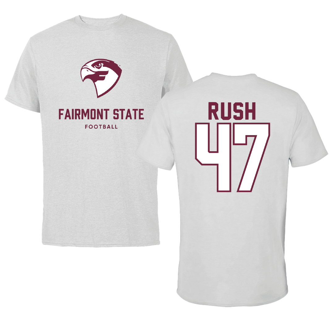Fairmont State University Football Light Gray Performance Tee - #47 Lucas Rush