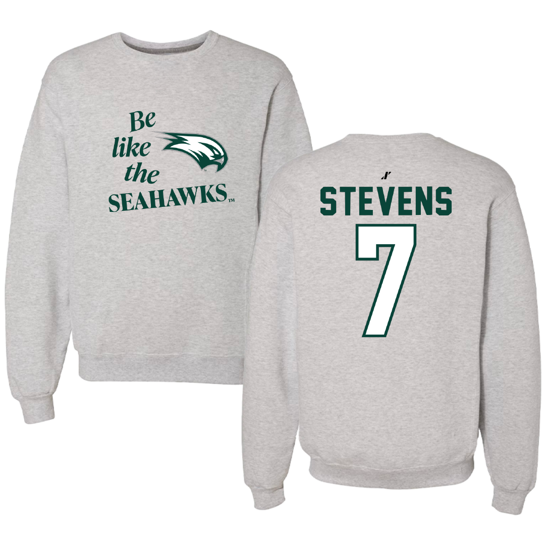 Wagner College Football Light Gray Be Like Us Crewneck - #7 Jack Stevens