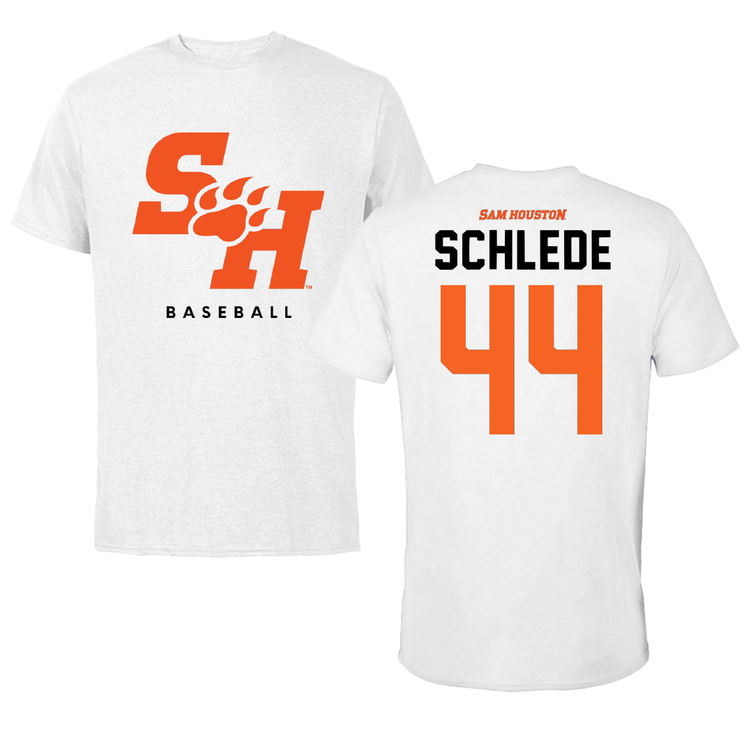 Sam Houston State University Baseball White Tee - #44 Felix Schlede