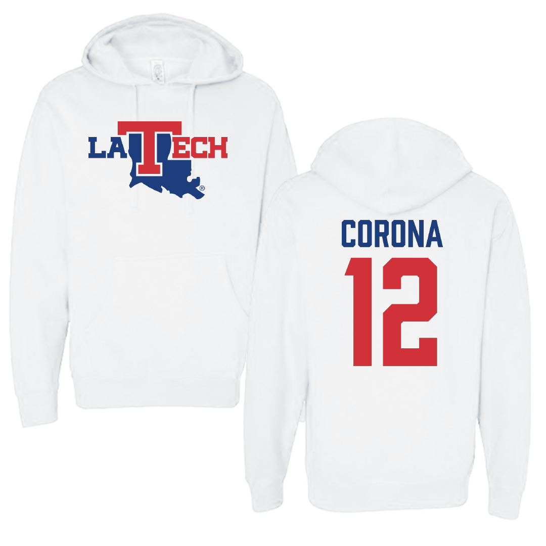 Louisiana Tech University Baseball White Hoodie - #12 Jorge Corona