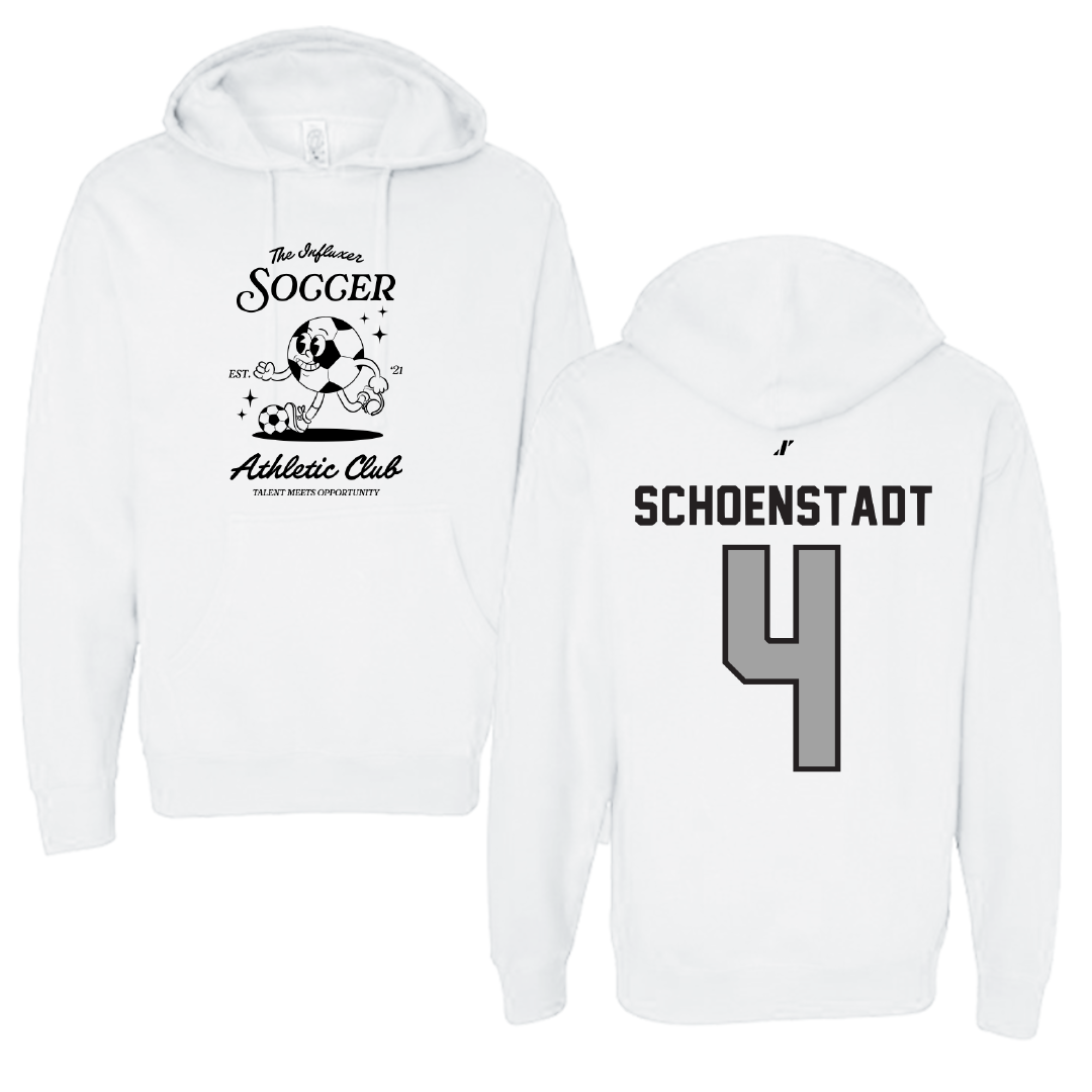Soccer White Influxer Athletic Club Hoodie - #4 Alex Schoenstadt
