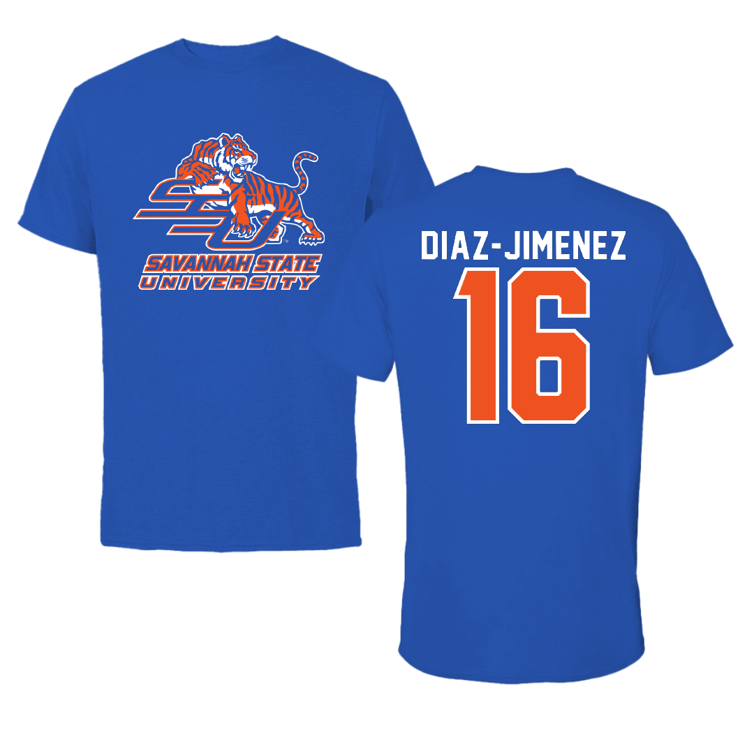 Savannah State University Softball Blue Performance Tee - #16 Ariadna Diaz-Jimenez
