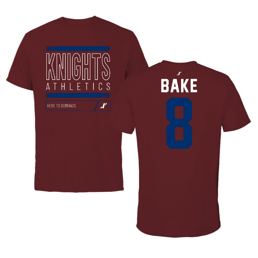 Fairleigh Dickinson University-Metropolitan Campus Lacrosse Maroon Dominate Tee - #8 Anya Bake