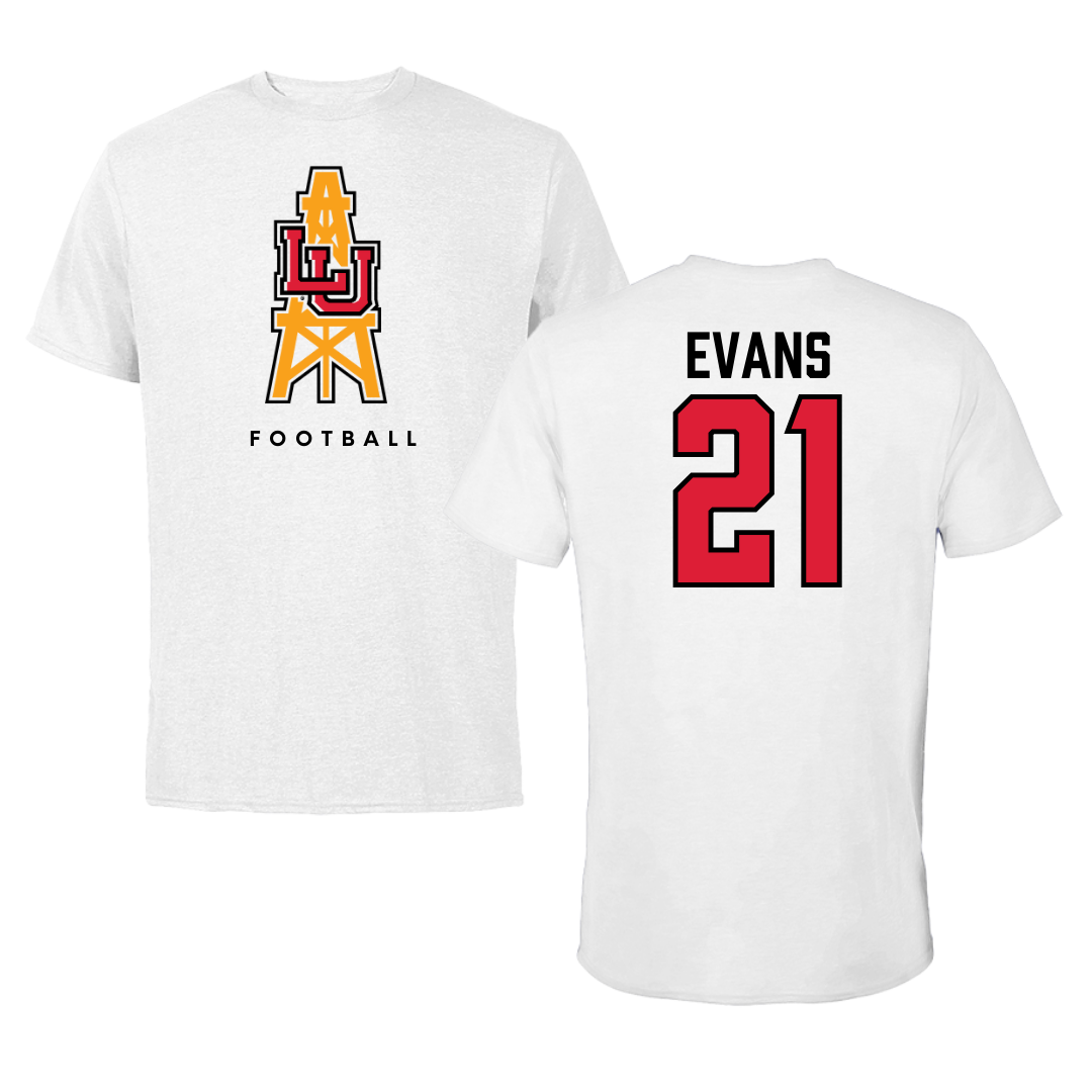 Lamar University Football White Performance Tee - #21 Jamarion Evans