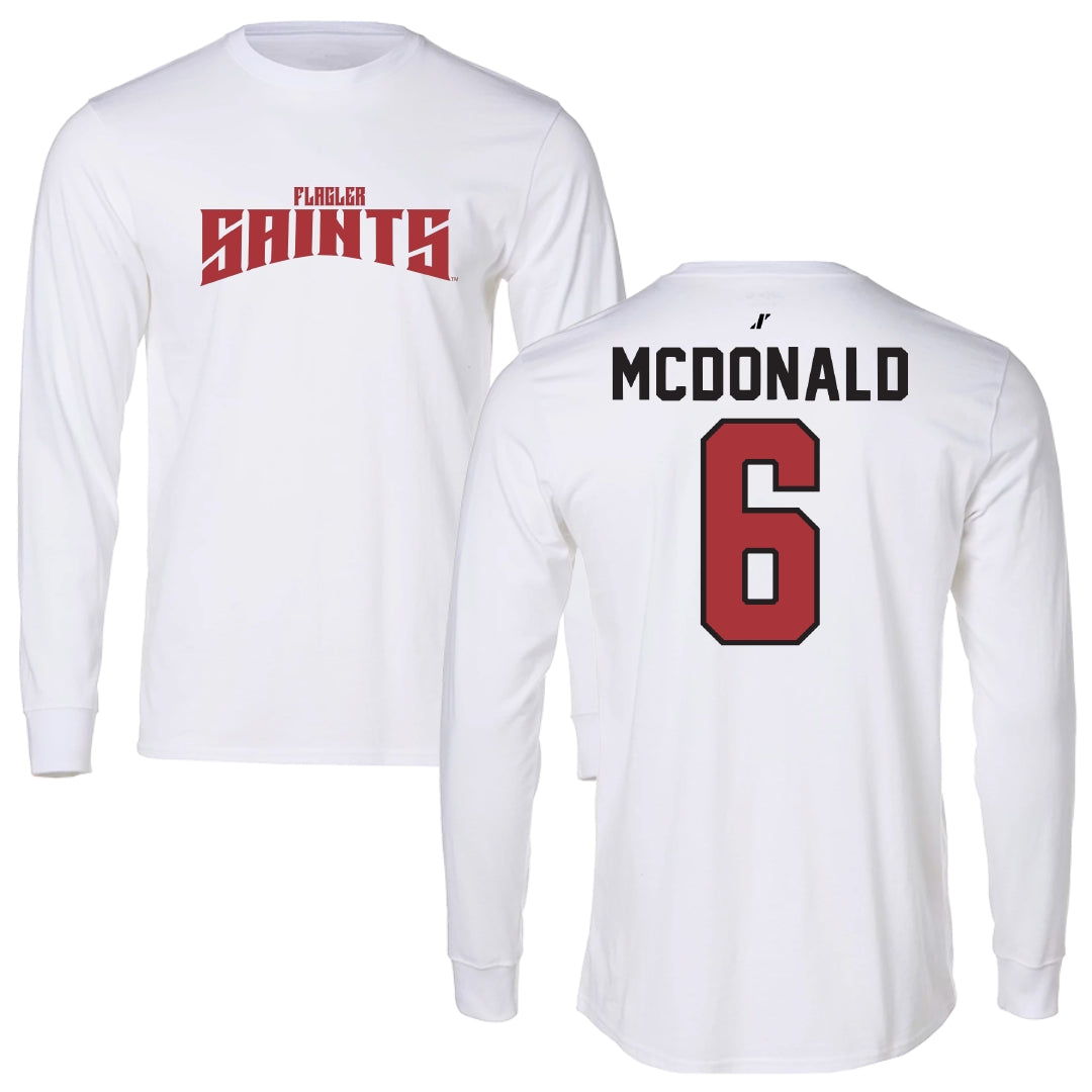 Flagler College Lacrosse White Classic Long Sleeve - #6 Trace McDonald