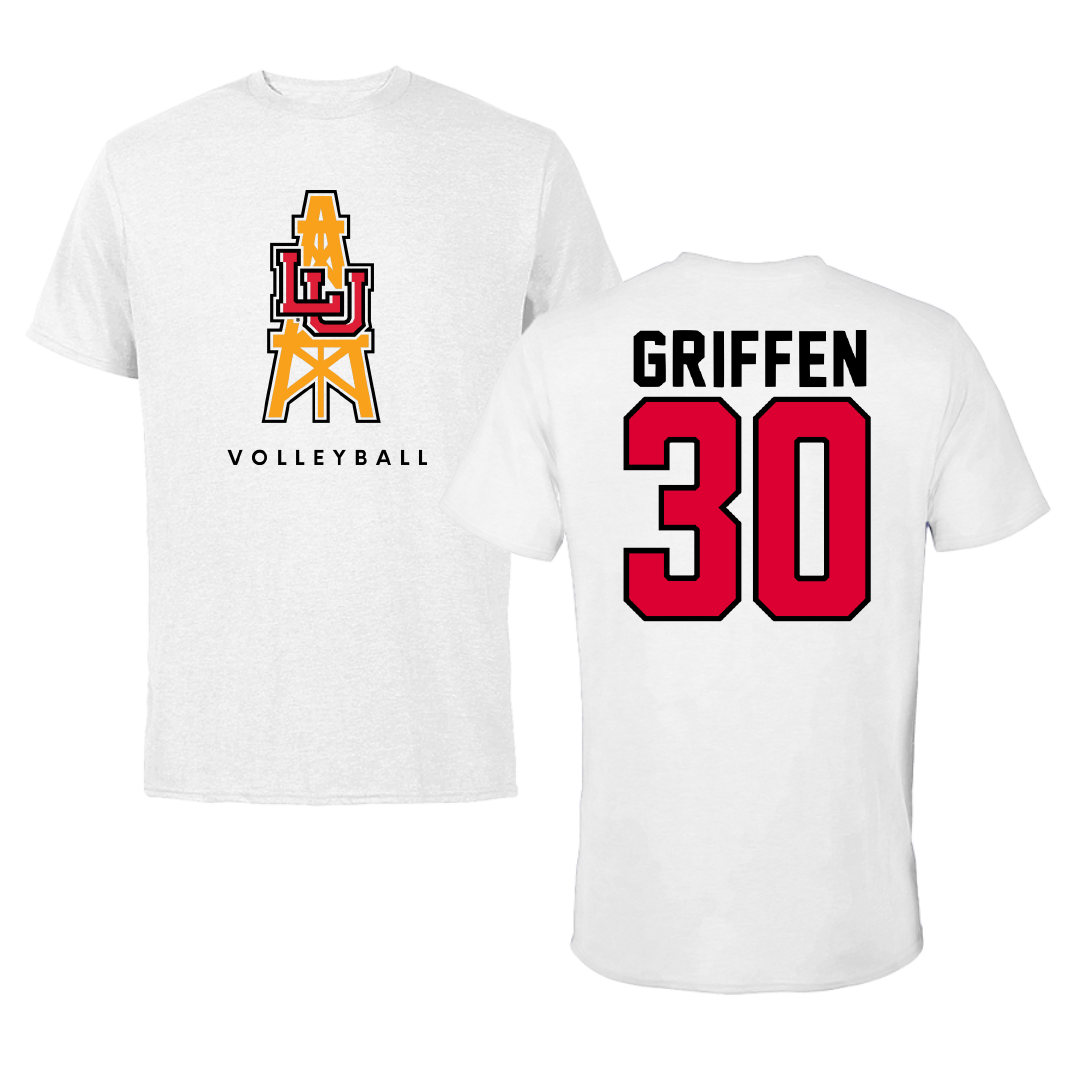 Lamar University Volleyball White Performance Tee - #30 Sydnee Griffen