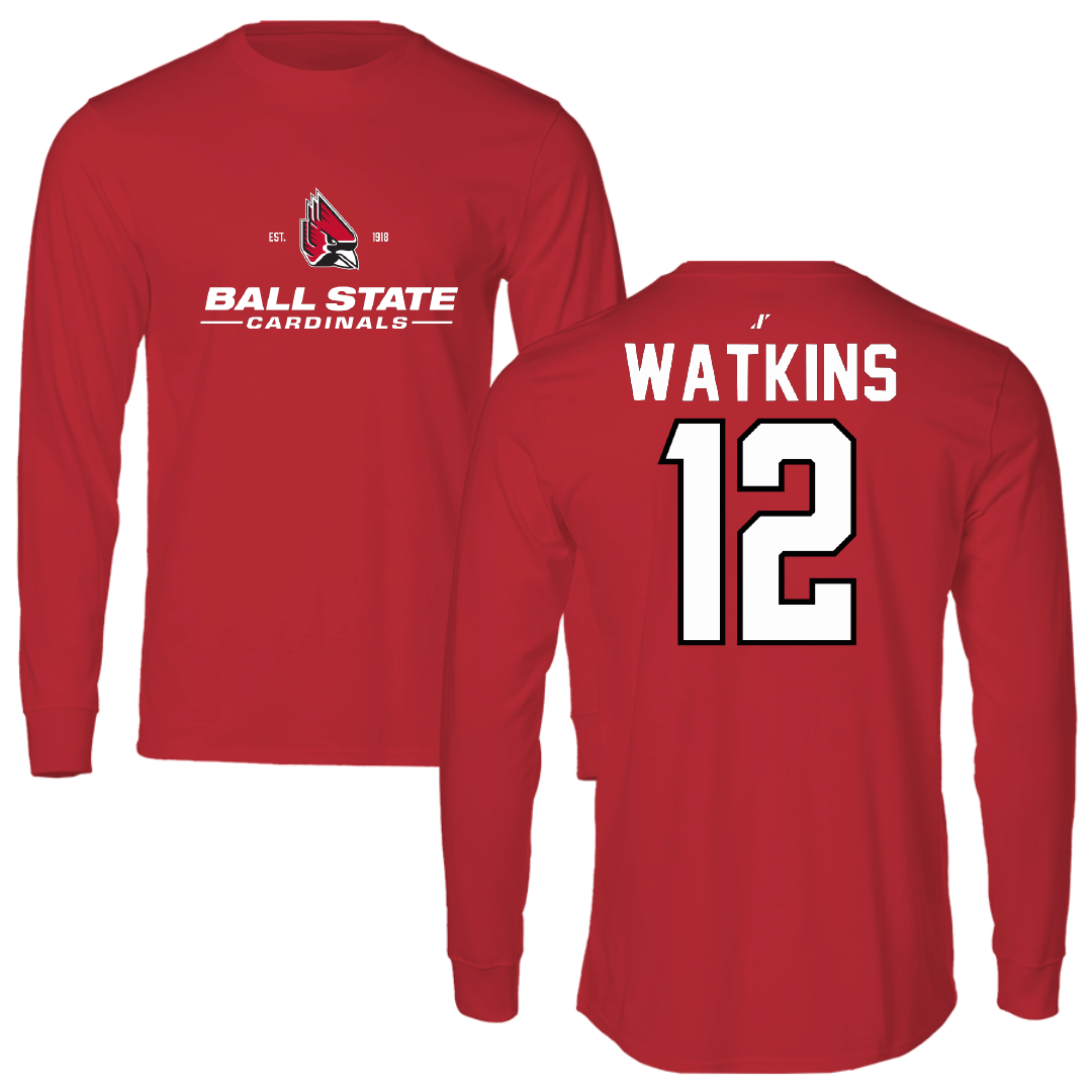 Ball State University Soccer Red General Long Sleeve - #12 Lexi Watkins