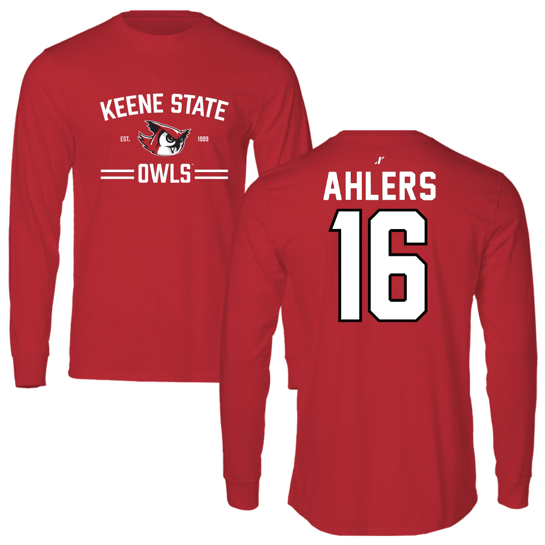 Keene State College Baseball Red General Long Sleeve - #16 Thomas Ahlers