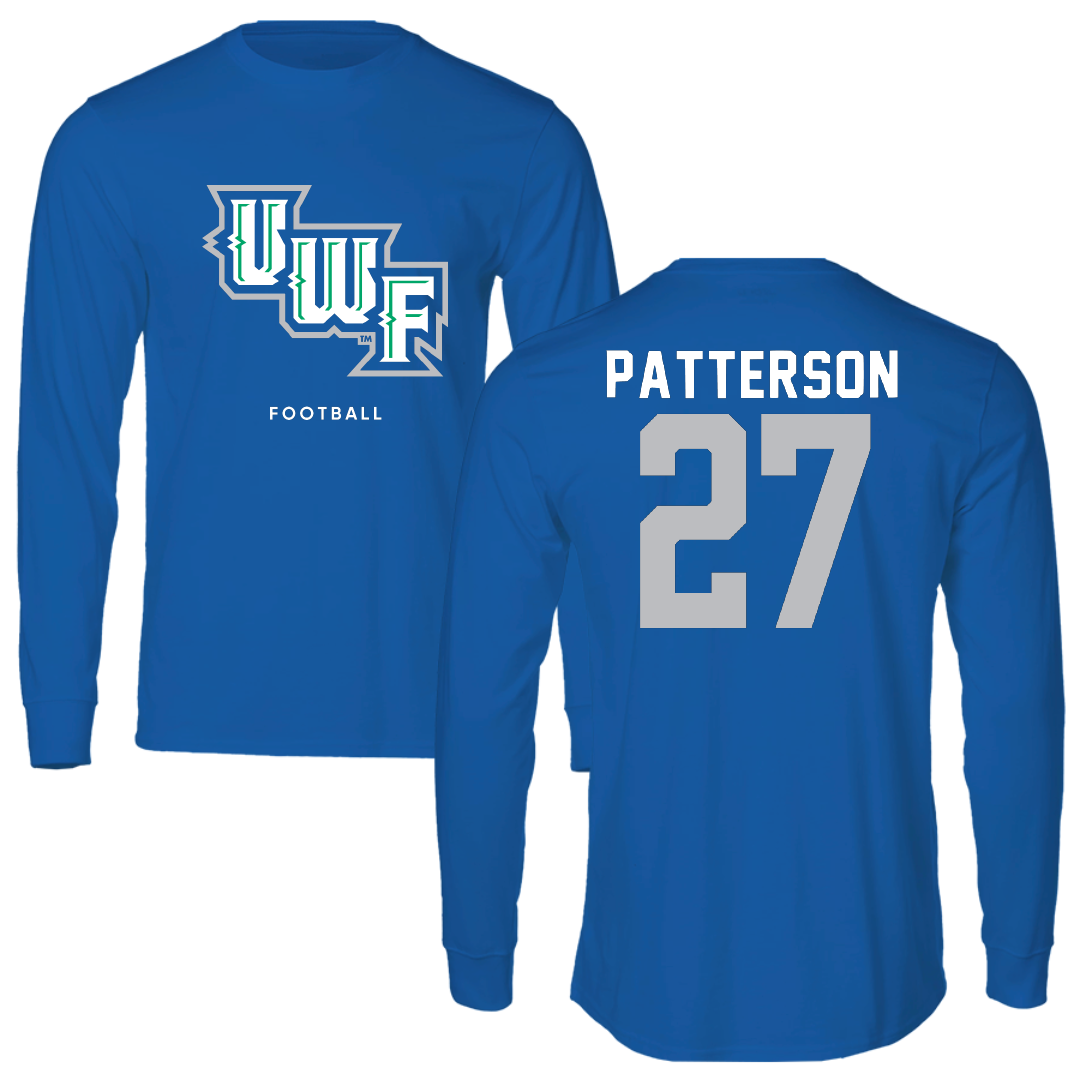 University of West Florida Football Blue Performance Long Sleeve - #27 Tyler Patterson