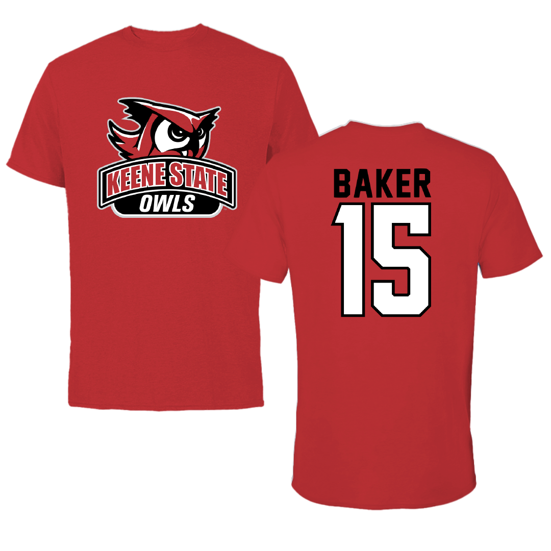Keene State College Baseball Red Performance Tee - #15 Cameron Baker