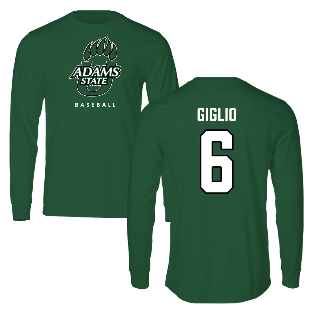 Adams State University Baseball Forest Green Long Sleeve - #6 Paul Giglio