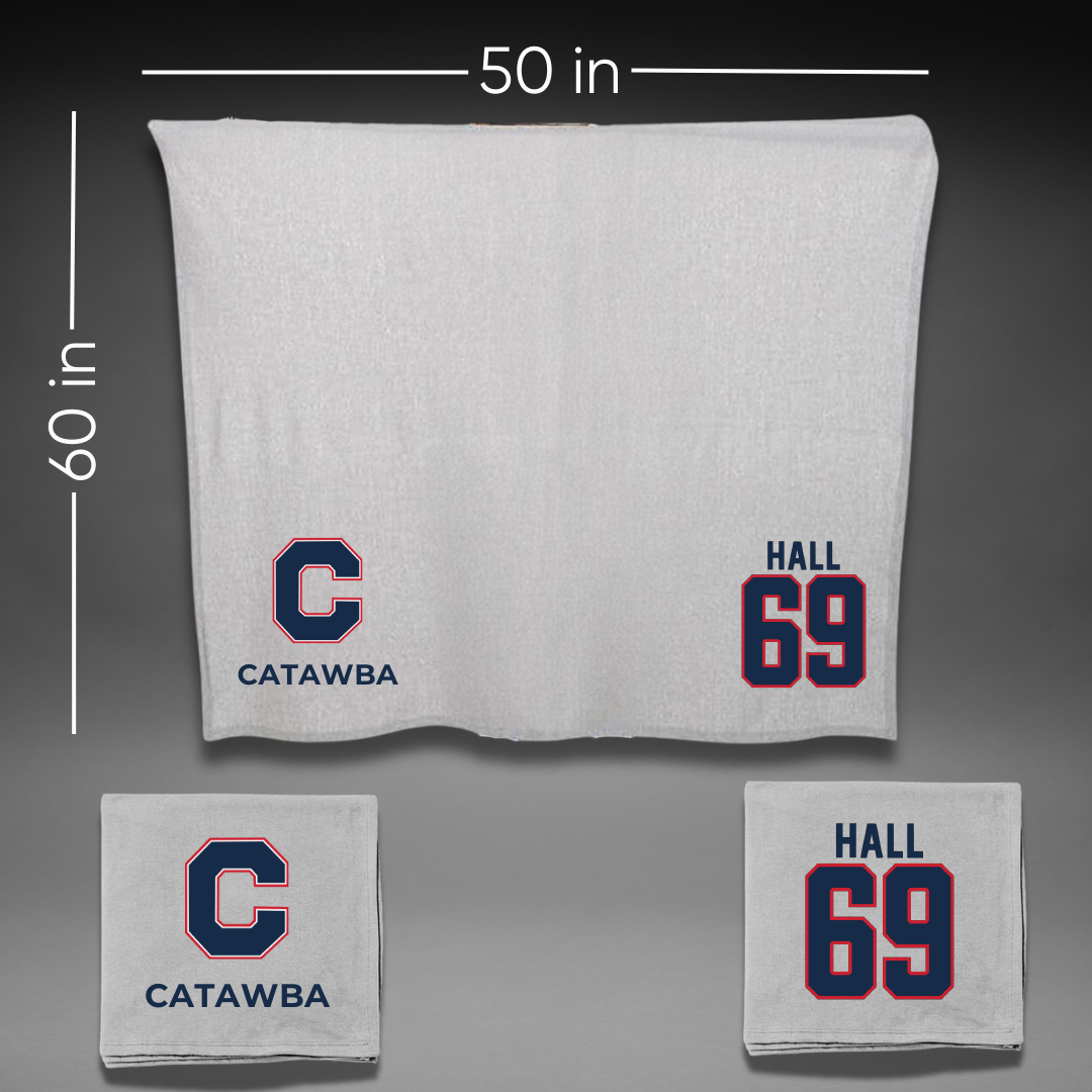 Catawba College Football Gray Blanket - #69 Nicholas Hall