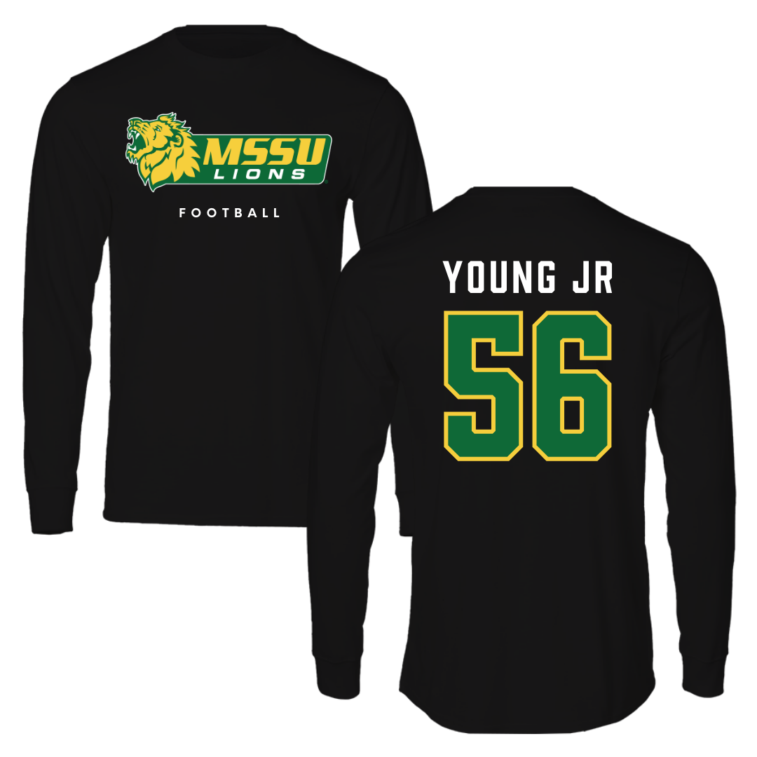 Missouri Southern State University Football Black Performance Long Sleeve - #56 Jermaine Young Jr