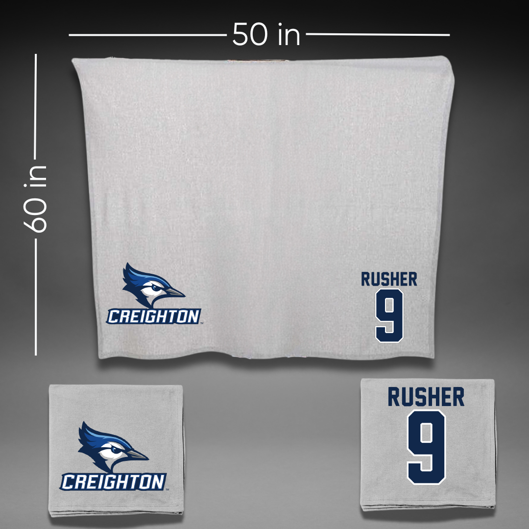 Creighton University Softball Gray Blanket - #9 Abby Rusher
