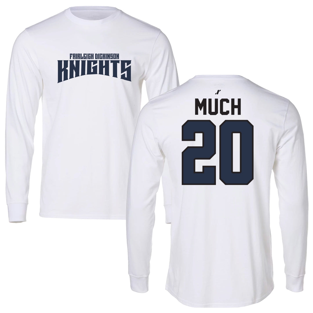 Fairleigh Dickinson University-Metropolitan Campus Volleyball White Classic Performance Long Sleeve - #20 Jessica Much