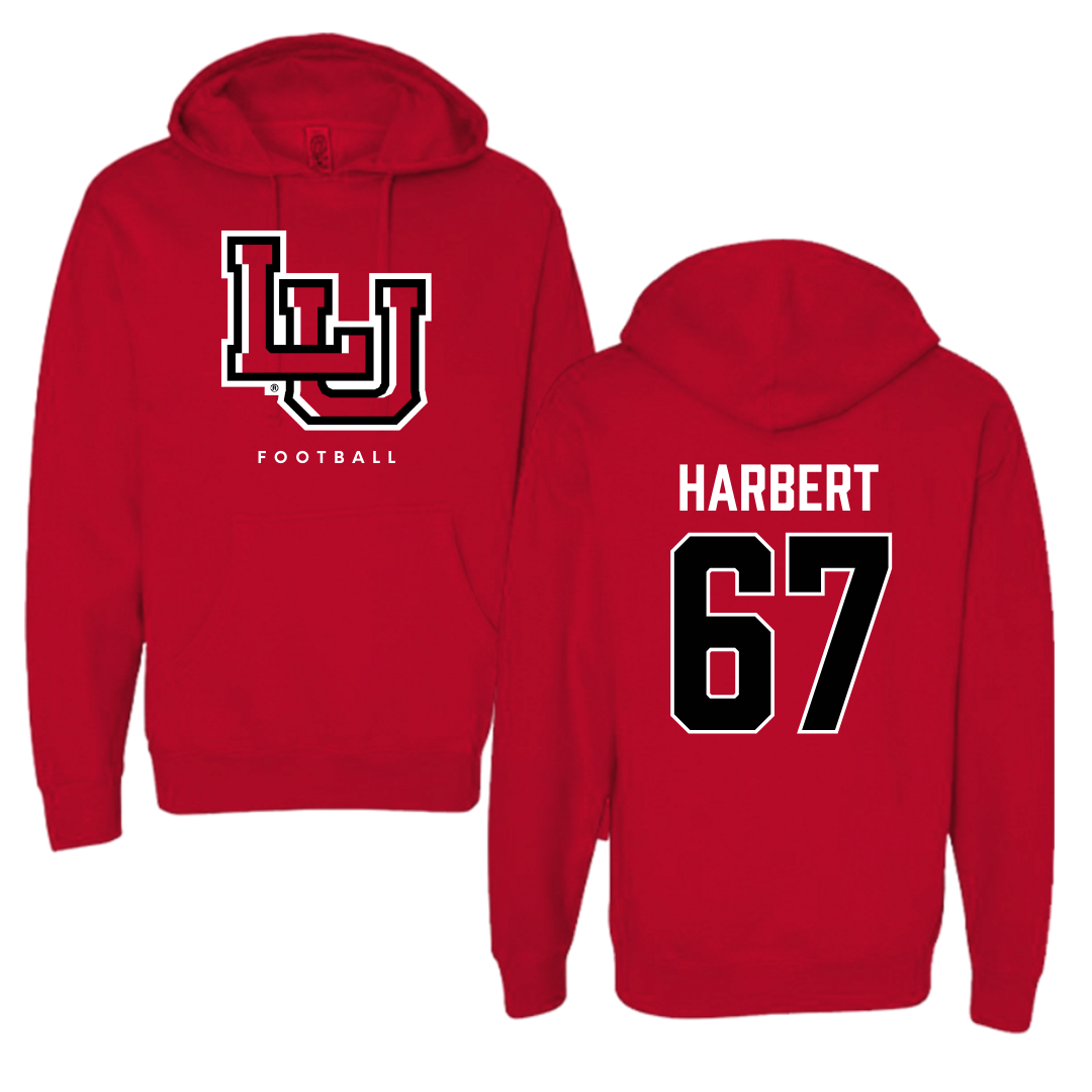 Lamar University Football Red Hoodie - #67 Marcus Harbert