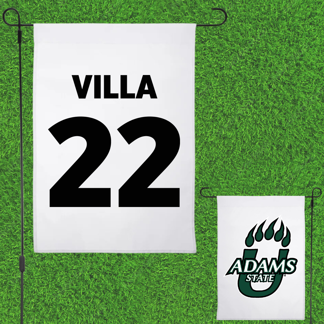 Adams State University Baseball White Garden Flag - #22 Eric Villa