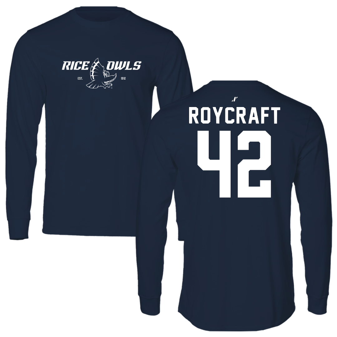 Rice University Baseball Navy General Long Sleeve - #42 Nolan Roycraft