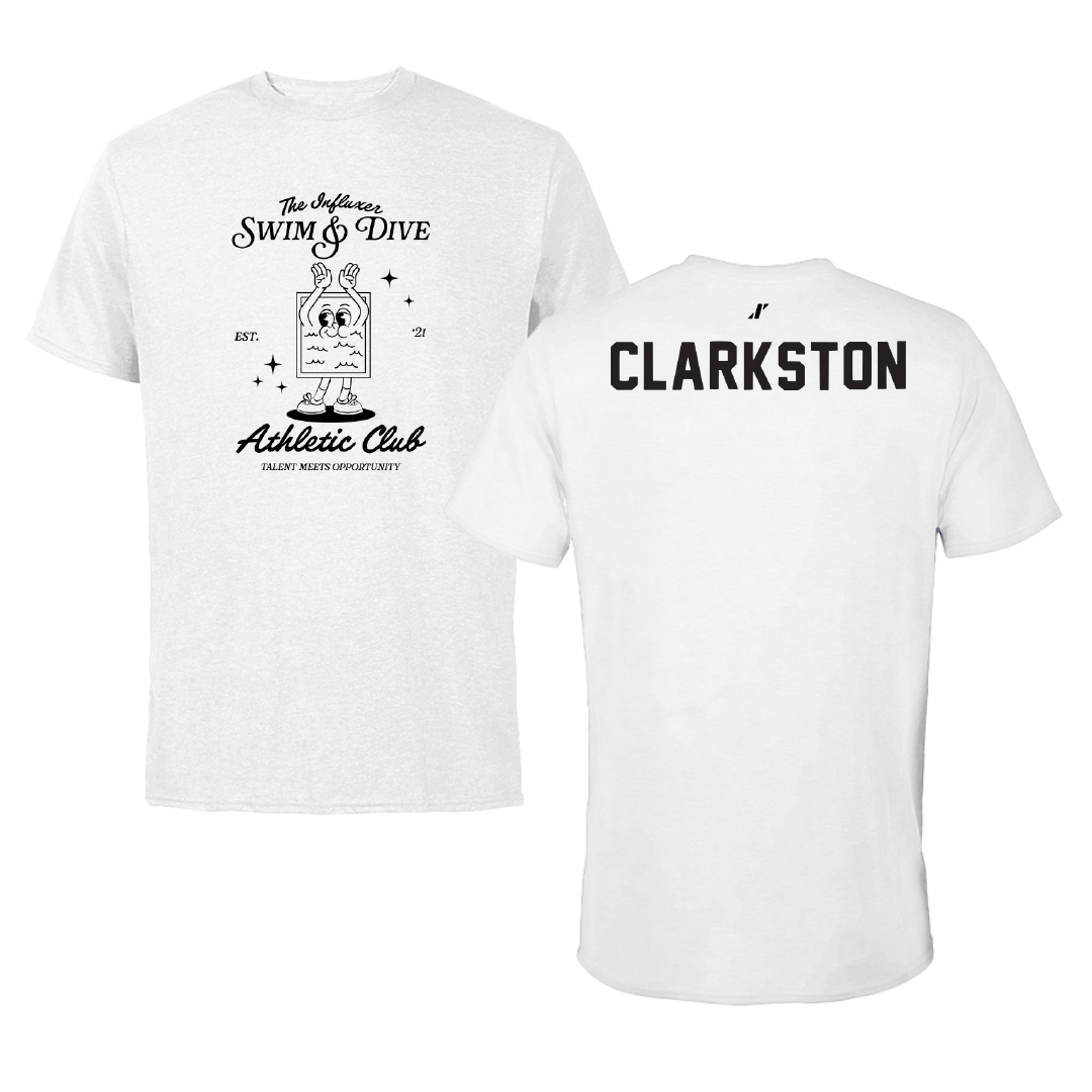 Swimming & Diving White Influxer Athletic Club Tee - Benjamin Clarkston