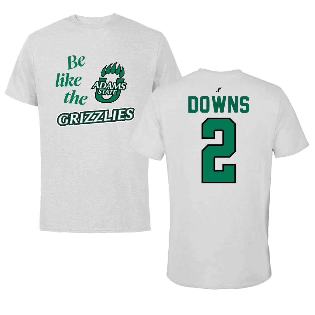 Adams State University Baseball Light Gray Be Like Us Tee - #2 Ryan Downs