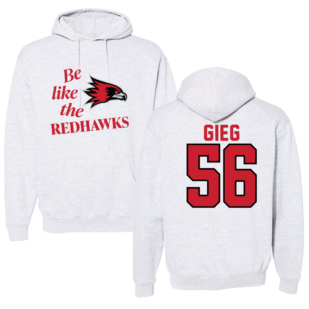 Southeast Missouri State University Football Light Gray Be Like Us Hoodie - #56 Zack Gieg