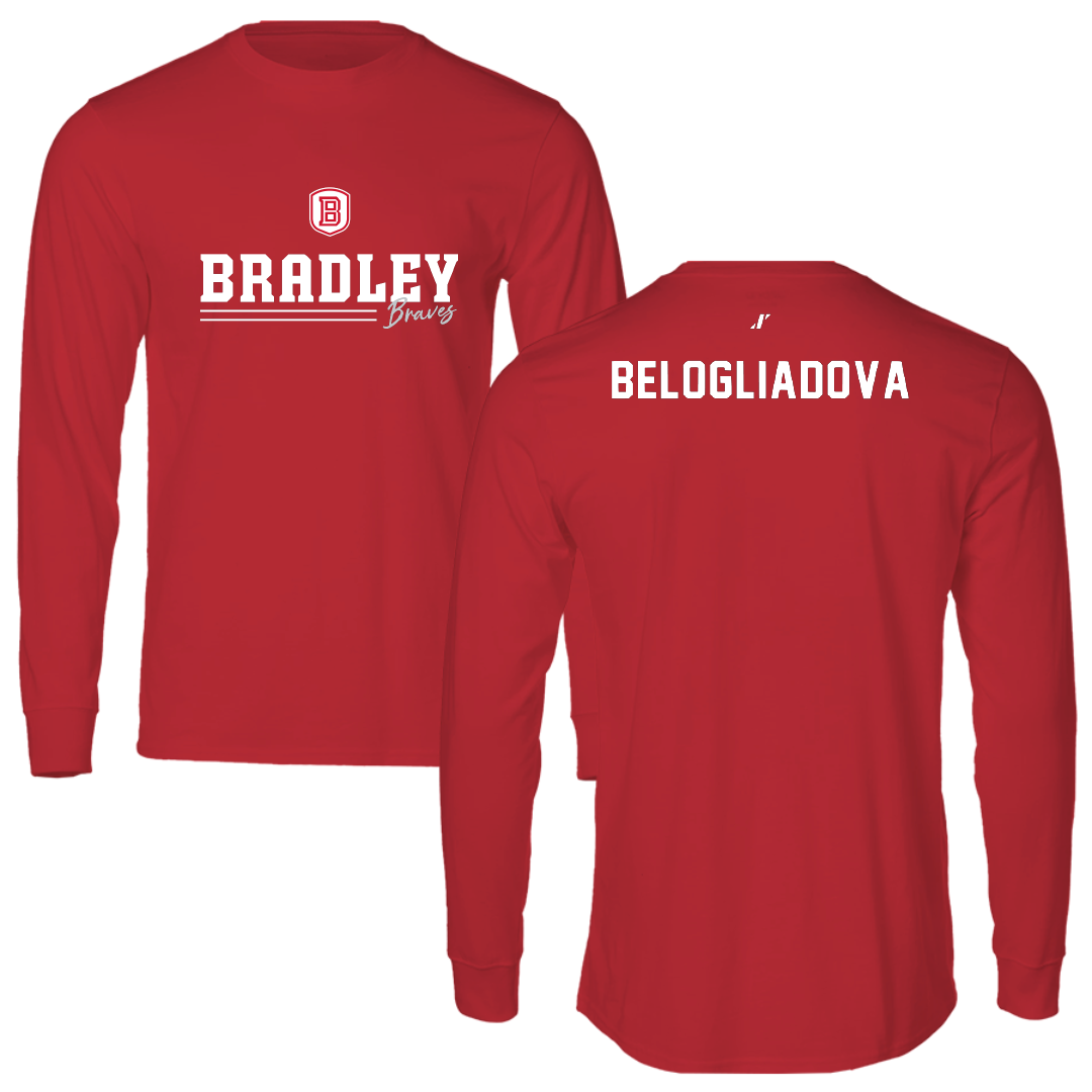 Bradley University Tennis Red General Performance Long Sleeve - Anna Belogliadova