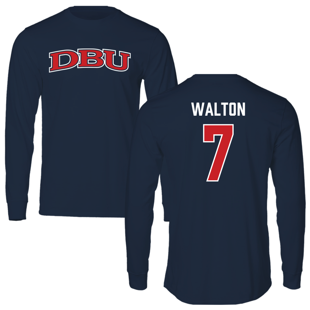 Dallas Baptist University Volleyball Navy DBU Performance Long Sleeve - #7 Aryn Walton