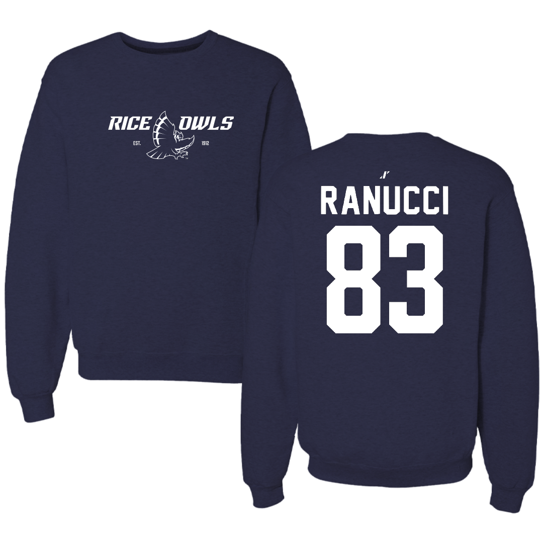 Rice University Football Navy General Crewneck - #83 Jackson Ranucci
